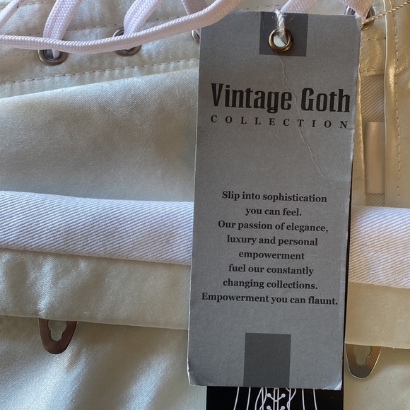 VINTAGE GOTH COLLECTION SATIN LACE UP BONING CORSET 36 PUNK STEAMPUNK  36 NEW - Picture 11 of 11